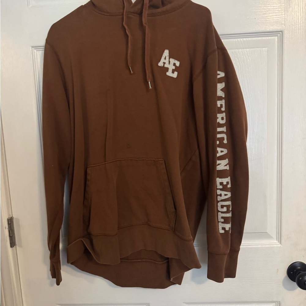 American Eagle Outfitters Men’s Brown Hoodie Size Large Tall